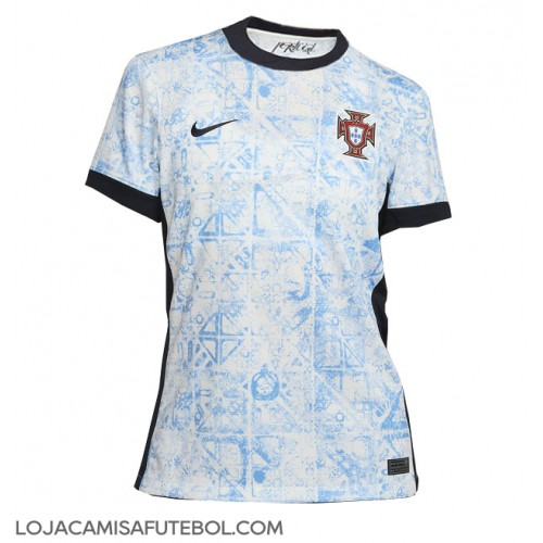 Camisa de Futebol Portugal Equipamento Secundário Mulheres Europeu 2024 Manga Curta